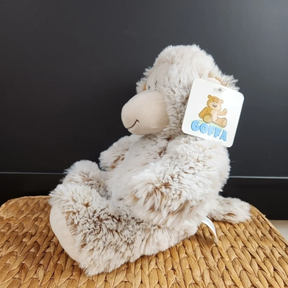 Goffa International Beige/Brown/White Monkey Plush Stuffed Animal 11” Sitting